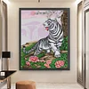 >SALE<Full Embroidery Eco-cotton Thread 11CT Printed White Tiger Cross Stitch 52x65cm
