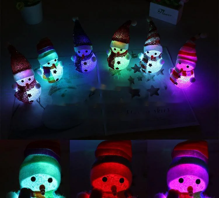 Crystal Snowman Christmas Night Light