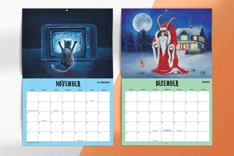 Scaredy Cats 2025 Monthly Calendar