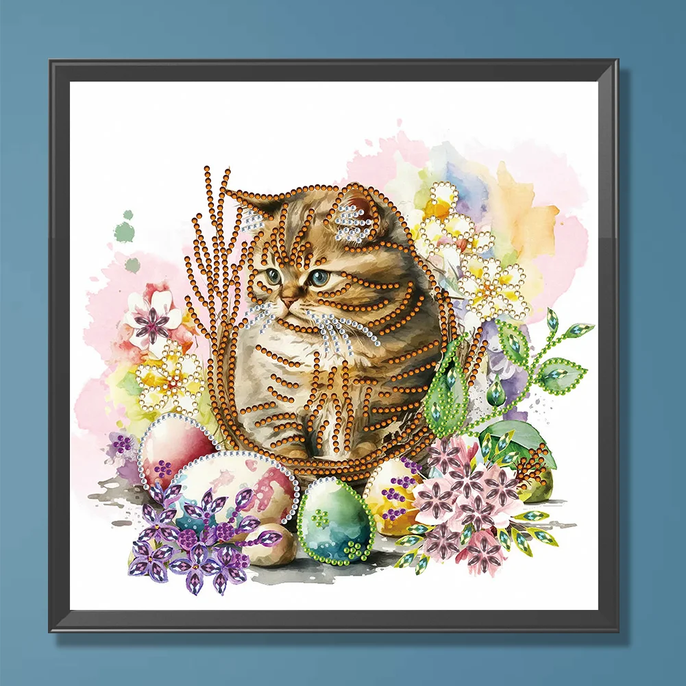 Special Shape Diamond Painting 30*30cm - Kittens In The Nest