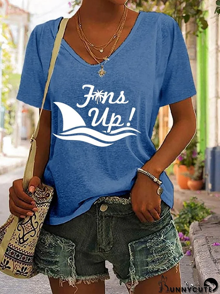 Women's Rip Jimmy Fins Up! Printed V-neck Short Sleeve