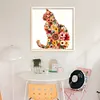 Floral Cat Bead Embroidery Kit Pre-Printed Bead Cross stitch