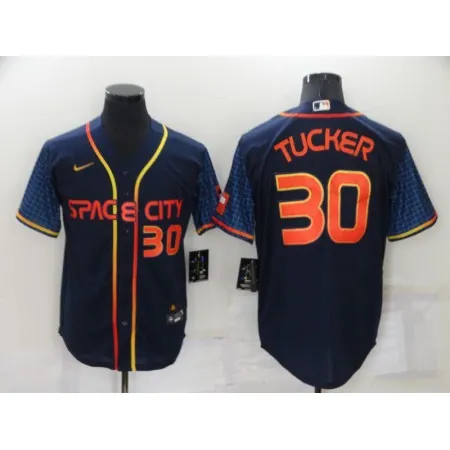 Men's Houston Astros #30 Kyle Tucker 2022 Navy City Connect Cool Base Stitched Jersey LKL4