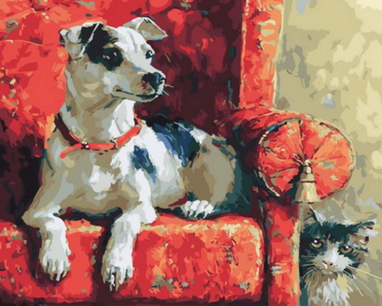 

Dog On The Couch – Paint By Numbers - 40*50CM, 501 Original
