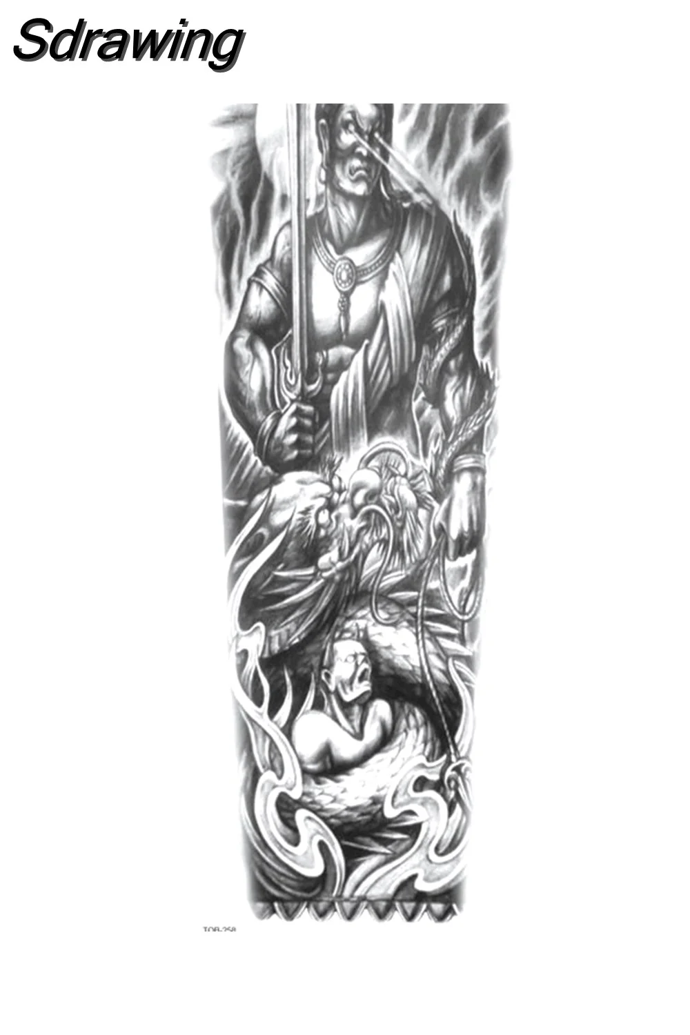 Sdrawing Tattoo Dragon For Men Waterproof Sleeves Angel Tiger Snake Animal Stickers Waterproof Temporary Tattoos Skeleton Hand 521-1