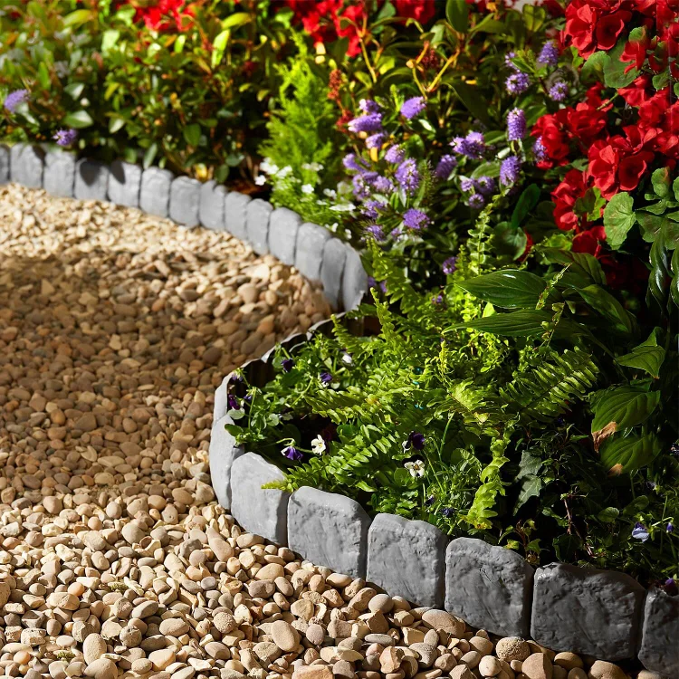 20PCS Lawn Edging Pack Cobbled Stone