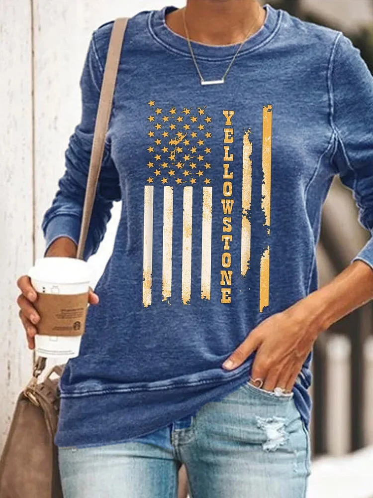 Favorite Series Flag Graphic Cozy Sweatshirt