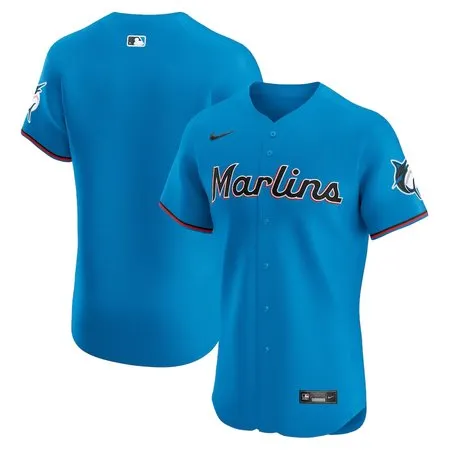 Men's Miami Marlins  Blue Alternate Vapor Premier Elite Patch Jersey