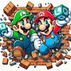 Super Mario-11CT Stamped Cross Stitch 45*45cm