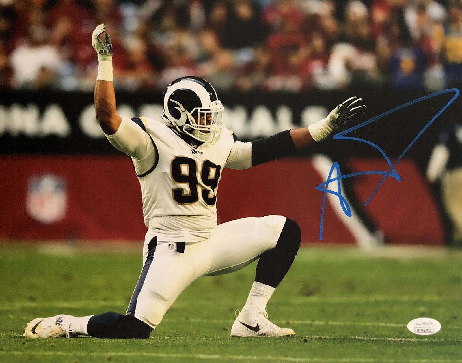 Aaron Donald Signed Autographed Los Angeles Rams 11x14 Photo Poster painting 3x DPY JSA
