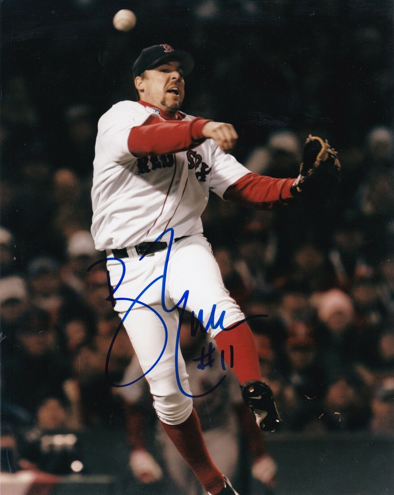 BILL MUELLER BOSTON RED SOX ACTION SIGNED 8x10