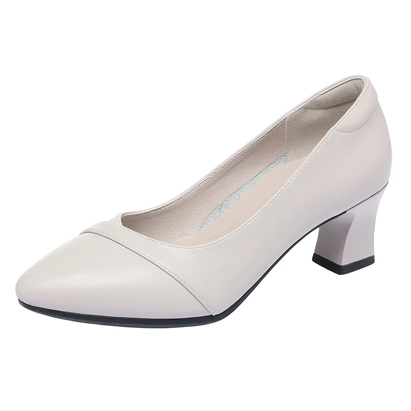 Breakj Breakj Sole Comfortable Flight Attendant Working Shoes Women's Black Professional Heel Mom Shoes Single-Mouthed Shoes Round Scalp Shoes