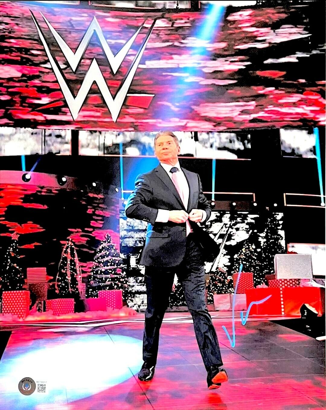 Wwe Vince Mcmahon Main Signé Dédicacé 11X14 Photo Poster painting Avec Beckett Bas COA Rare