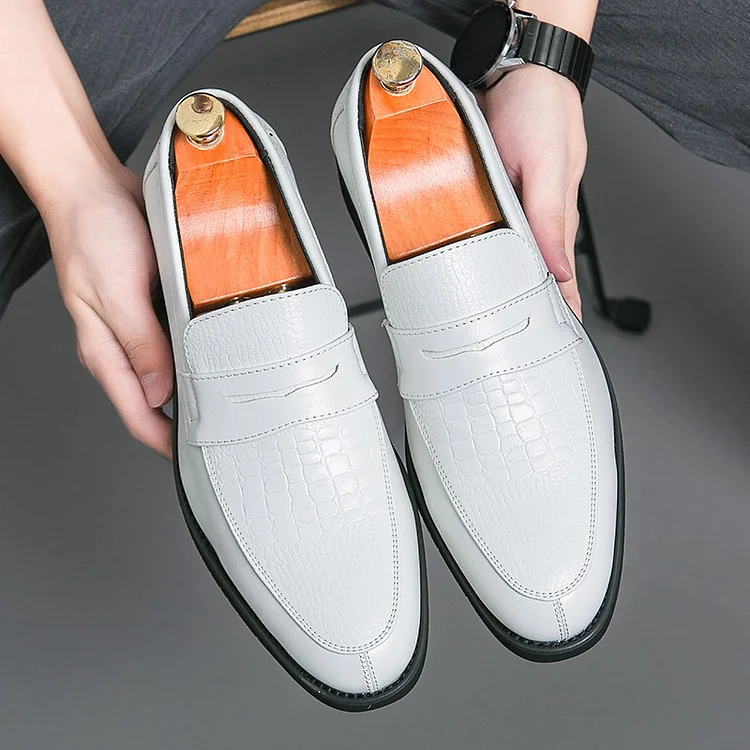 Gregorysupply Men White British Style Oxford Lace-up Dress Shoes Male Gentleman Split Leather Wedding Shoes Male Fashion Footwear Flats Mens