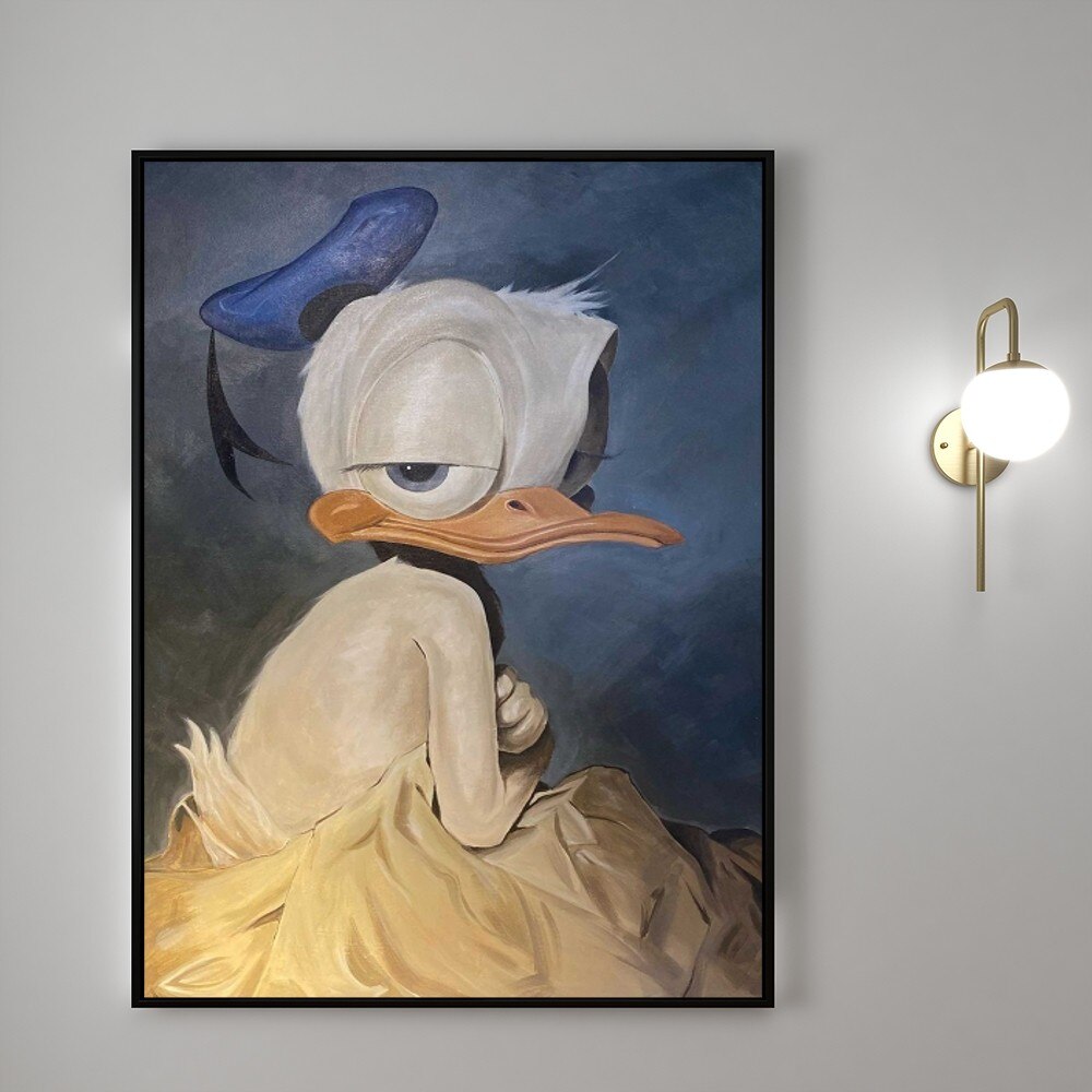 disney Donald Duck Oil Painting No Frame Handmade On Canvas Hanging For Living Dinner Room Bedroom Wall Deco Art