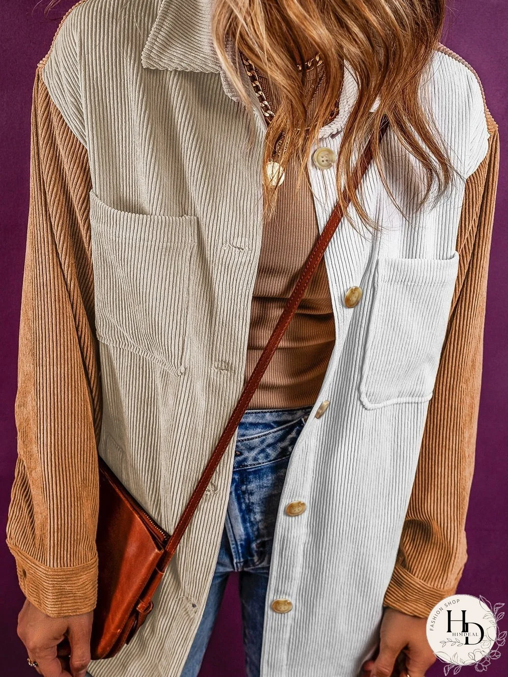 Statement Corduroy Colorblock Jacket