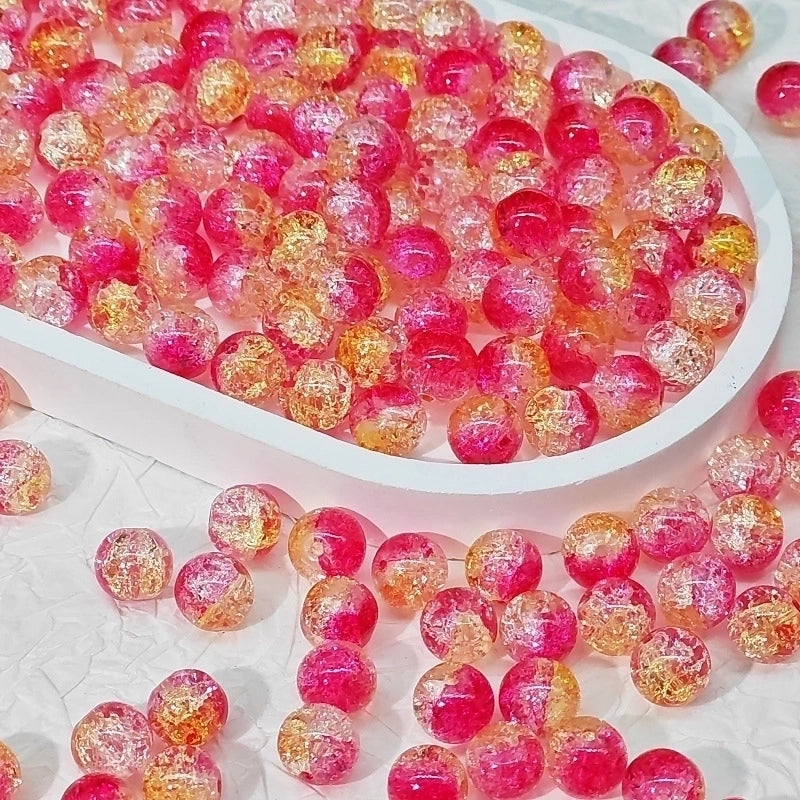 50 PCS/Package Diameter 10mm Diameter 8mm Glass Crackle Glass Beads Round Jewelry Accessories