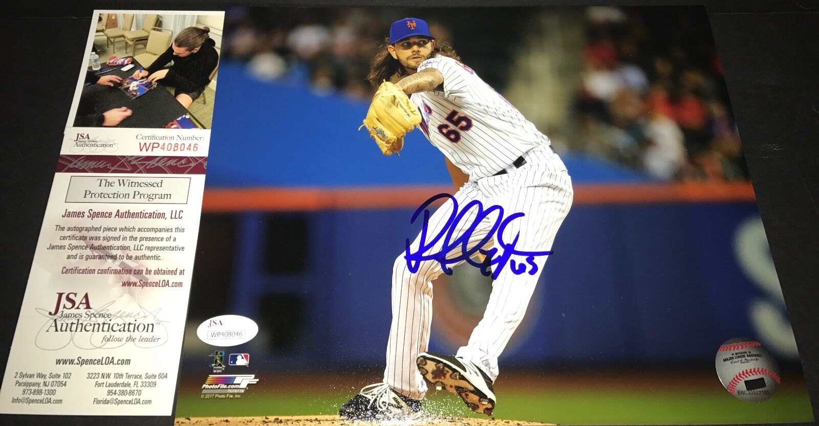 Robert Gsellman New York Mets Signed 8x10 Photo Poster painting Proof JSA WITNESS COA A