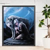 Diamond Painting-DIY Round Partial AB Dill Wolf Girl(45x35cm)