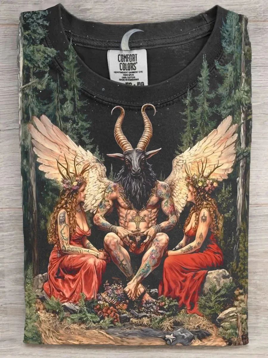 Eagerlys  Dark Fantacy The Sheepshead and The Two Tree Goblins Art Print T-shirt Eagerlys
