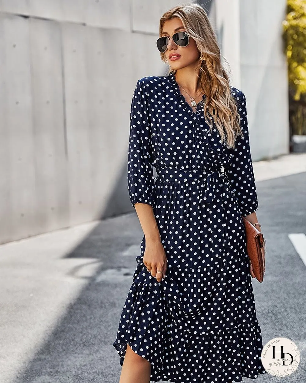 Women's Spring and Summer Classic Polka Dot Print Dress Women