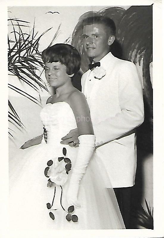 FOUND Photo Poster painting Black And WhiteOriginal PROM Portrait VINTAGE 04 3 R