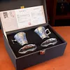 999 Silver National Trend Cultural and Creative Silver Gilded Black Bird Tea Cup/Water Cup