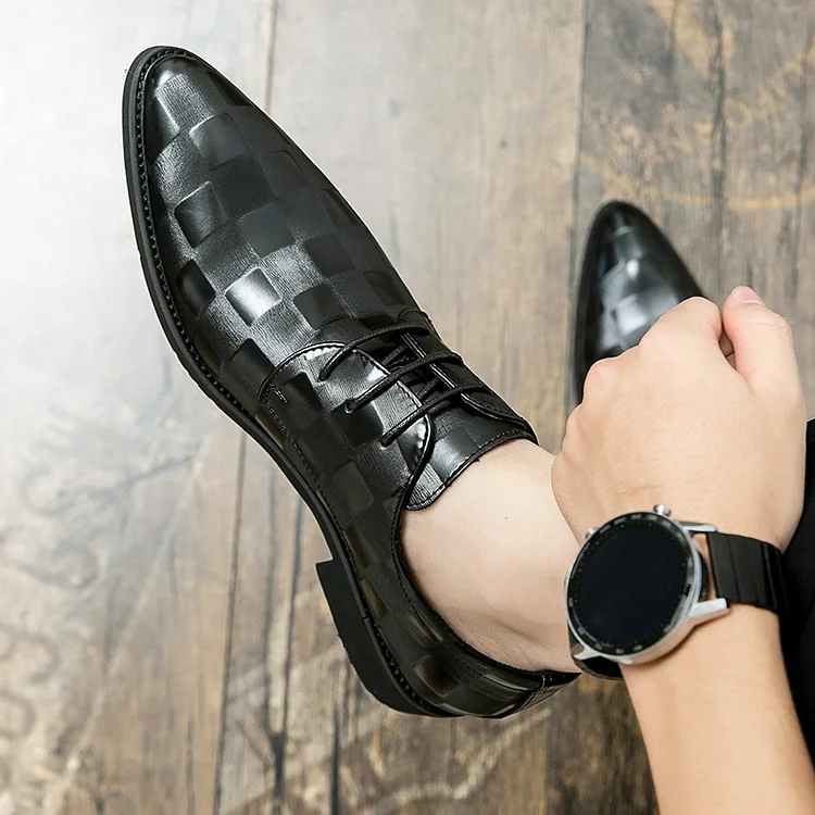 Demandernyc Men Dress Shoes Handmade Luxury Business Office Leather Shoes Wedding Shoes Men Flats Oxfords Formal Gentleman pointed Toe Shoes