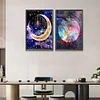 2Pcs/set Diamond Painting-DIY Full Round Drill Stars Moon(40*60CM)
