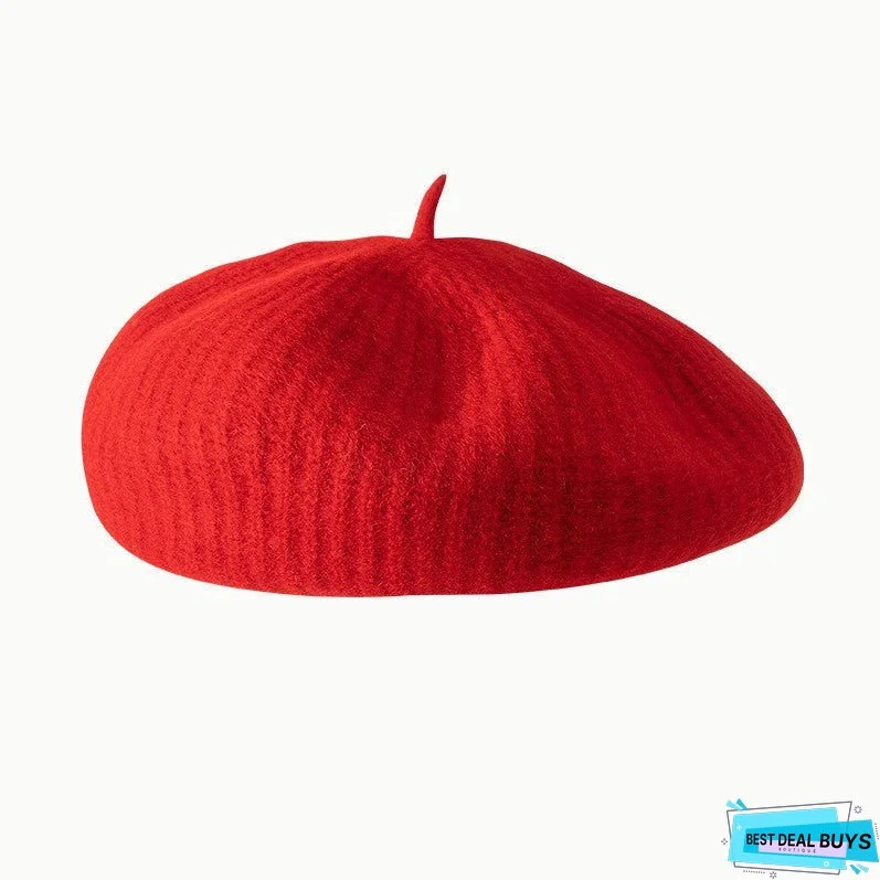 Fashion Personality Wool Beret Women England Retro