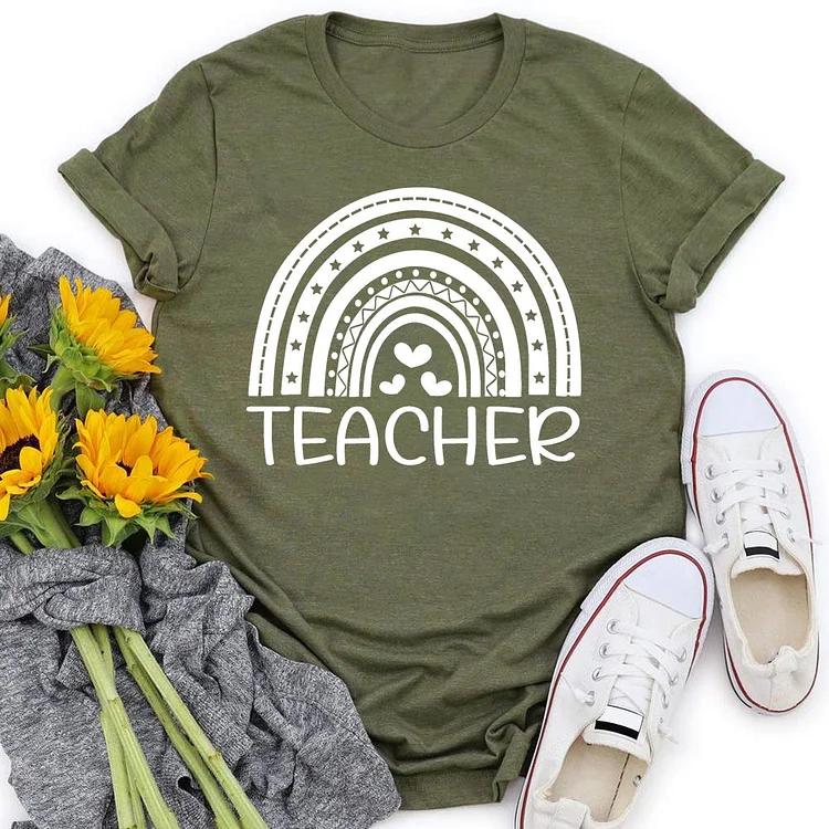 Rainbow teacher T-shirt Tee -05983