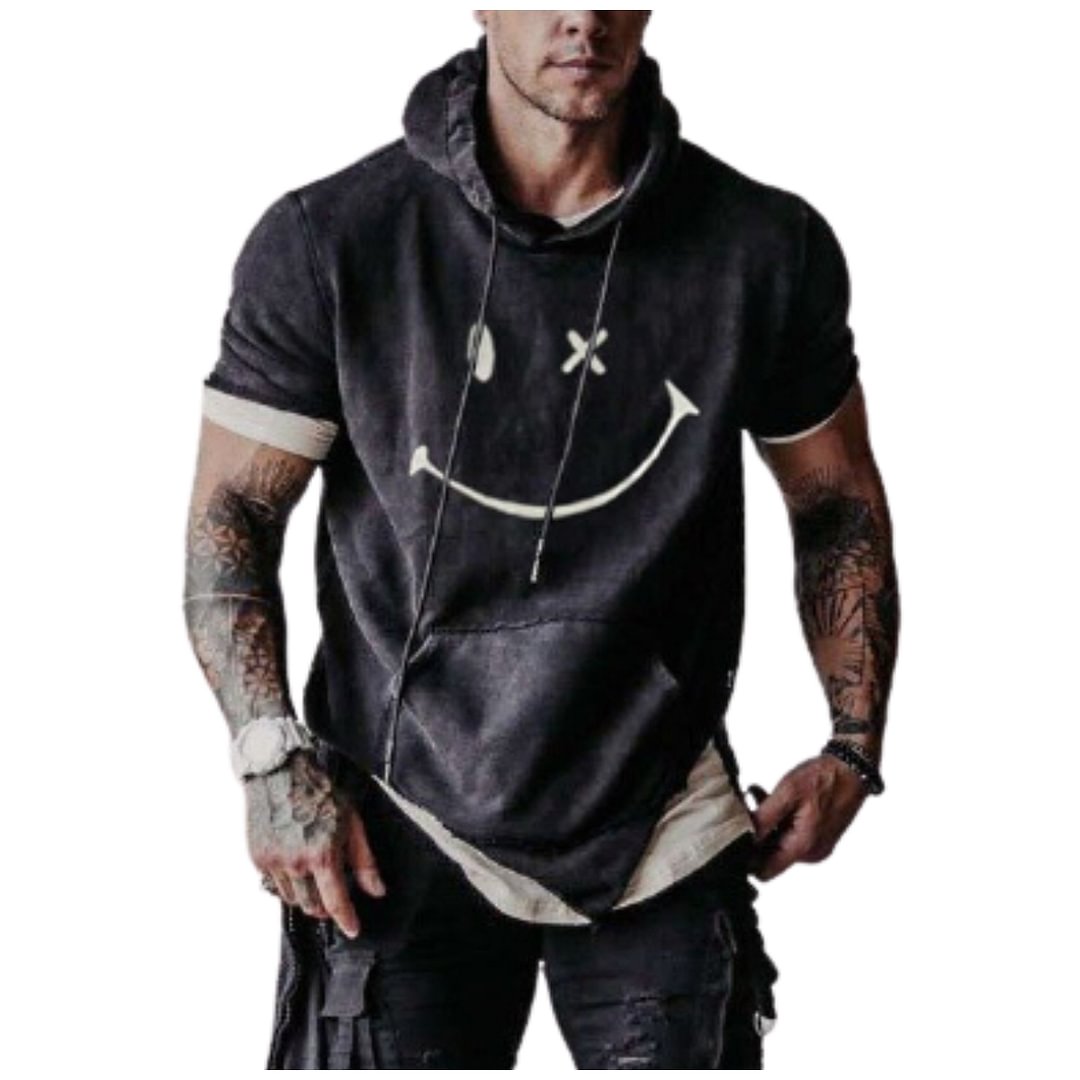 Mens Smiley Print Street Hoodie / [viawink] /