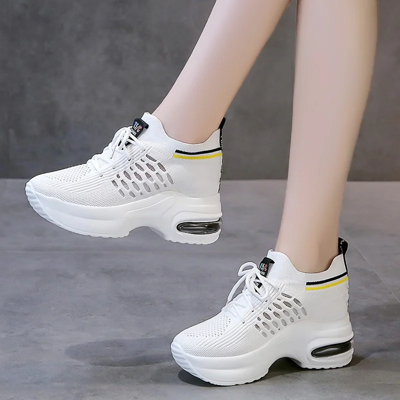 Qengg Qengg Celebrity Old Dad Female Shoes New Summer Net Gauze Small White Casual Sports Shoes Ins Tide Student Shoes Women's Shoes