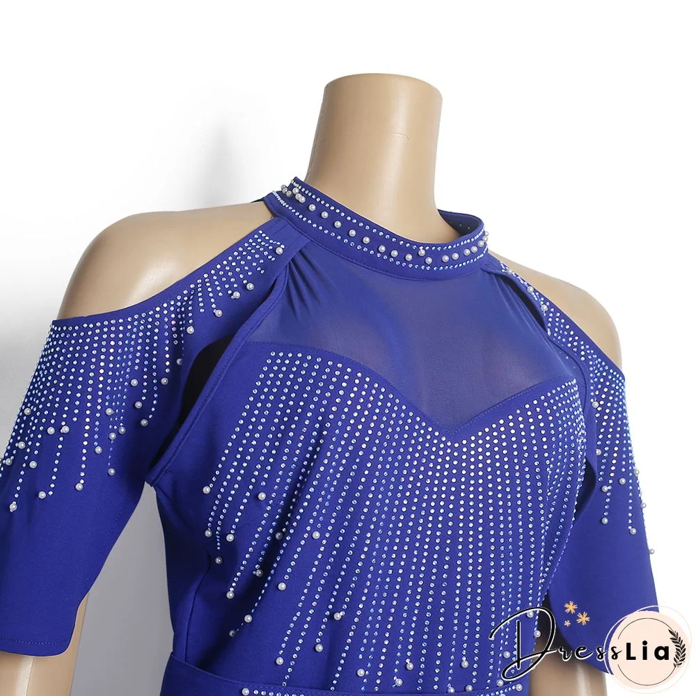 2 Piece Set Plus Size Women Party Clothes African Dashiki Ankara Outfits Summer Fashion Diamond Tops Pants Trousers Suits