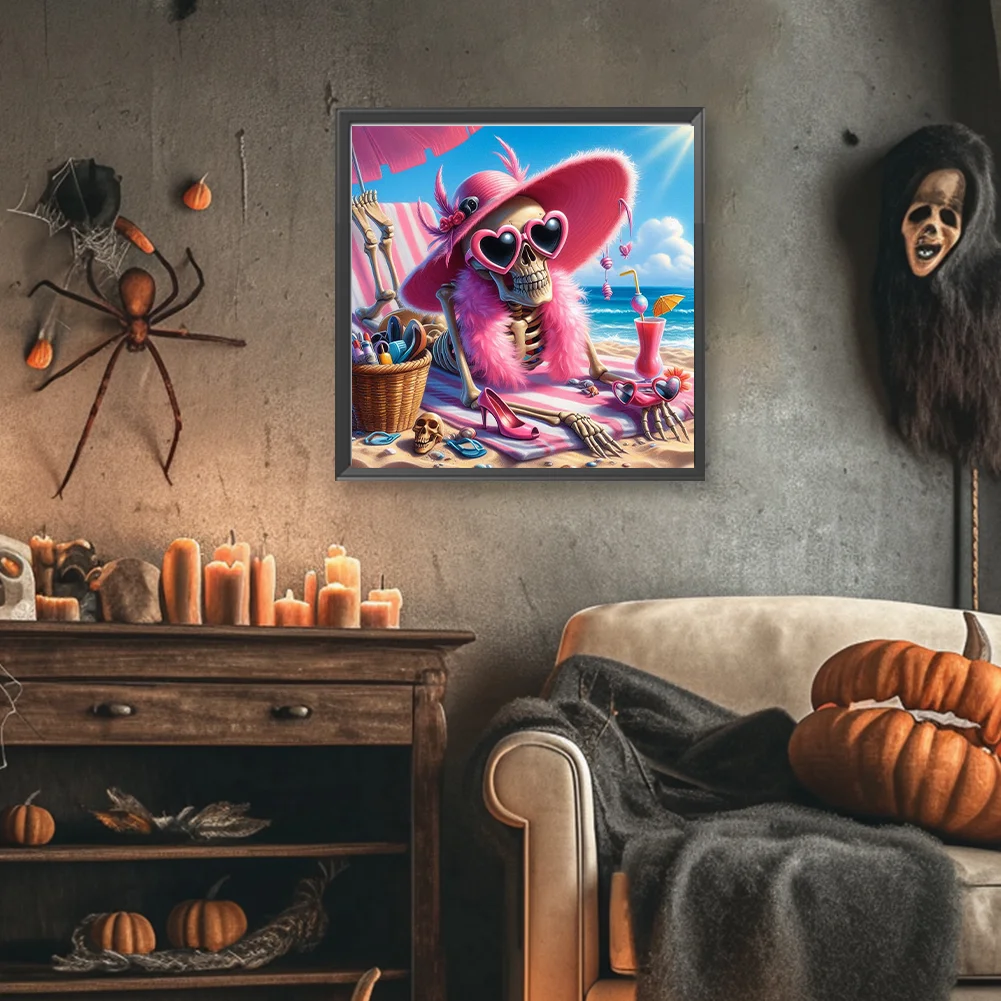 Diamond Painting - Full Round Drill - Skull Beauty(Canvas|40*40cm)