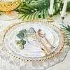 10 Pack | 8" Rose Gold and White Marble Plastic Appetizer Salad Plates