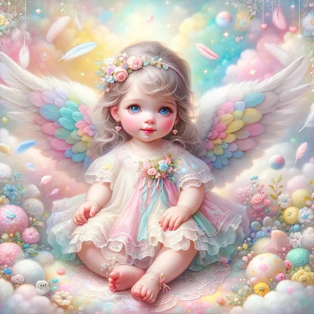 Full Round Diamond Painting - Angel Baby(Canvas|30*30cm)