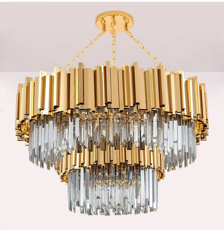 Modern Gold Gio Multi-Layer K9 Crystal Chandelier Dining Lamp