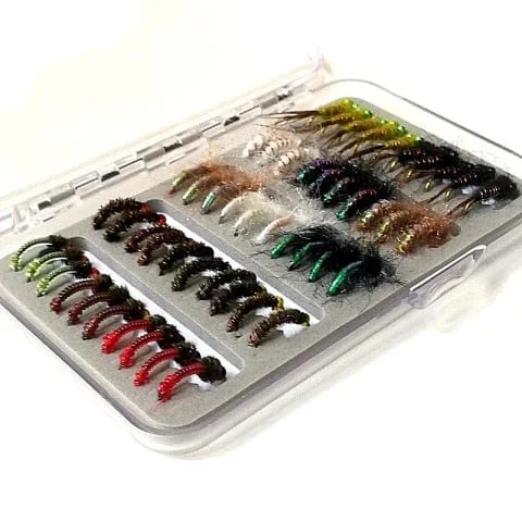 pornhint Pornhint KKWEZVA 50pcs Nymph Fishing Lure fly Insects different Style Salmon Flies Trout Single Fly Fishing Lures Fishing Tackle