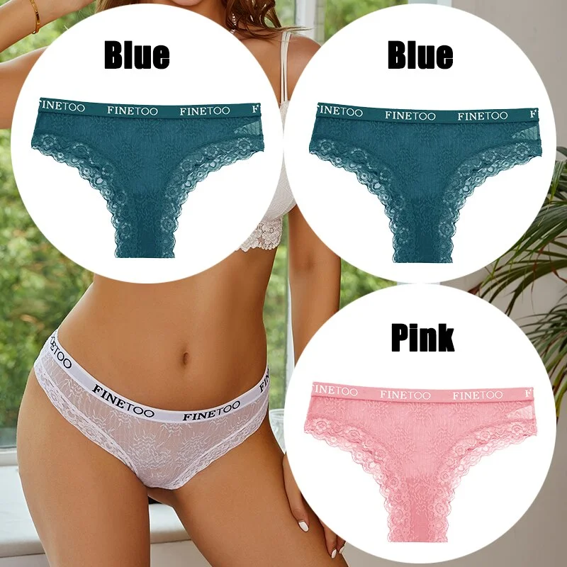 Billionm FINETOO Women Sexy Lace Panties Floral Perspective Underwear Intimates Brazilian Pant Female Breathable Thong Soft Lingerie