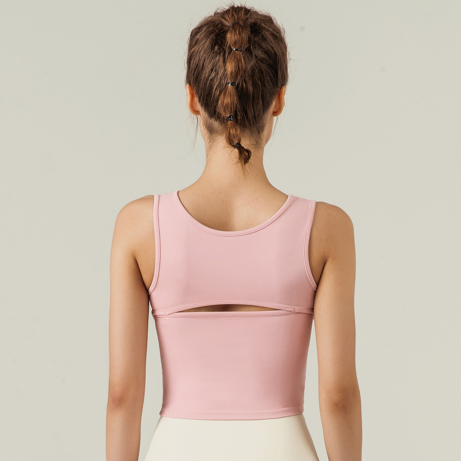 Buy Hergymclothing Cherry Blossom Pink women's eco skin friendly sustainable spandex sports gym workout tank top at an affordable price