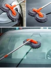 Car Washer Mop Double Brush Head Stretching Handle Car Wash Brush Telescopic Mop