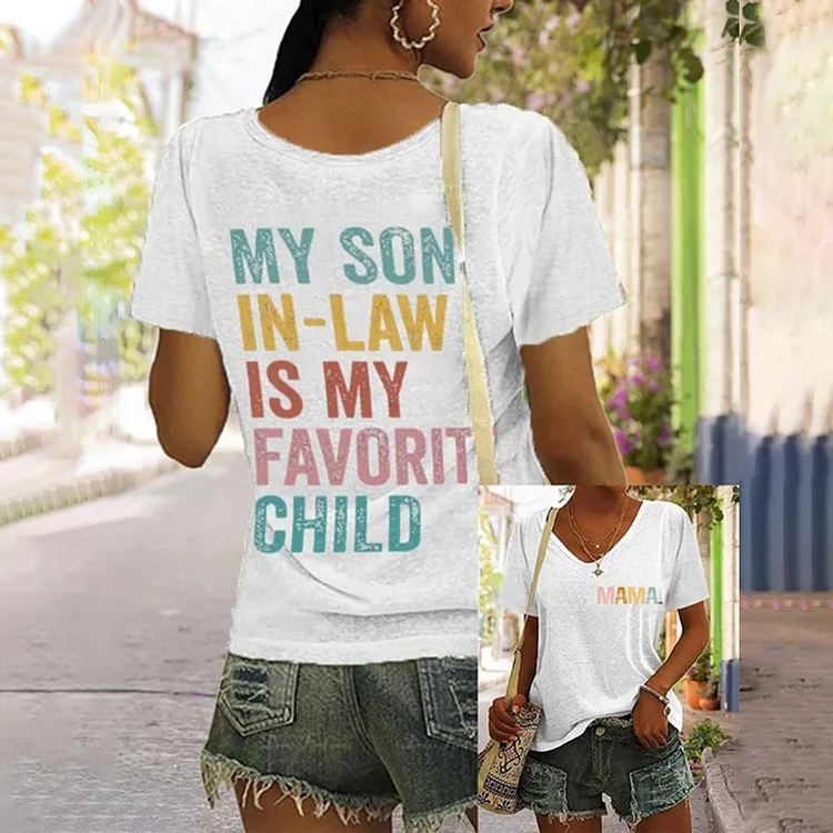 Comstylish Funny Mother's Day My Son Print T-Shirt