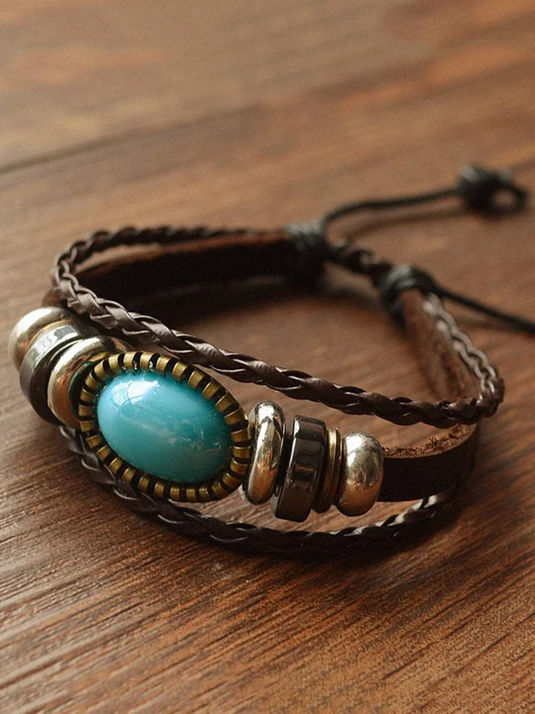 Vintage Artificial Leather Bracelet