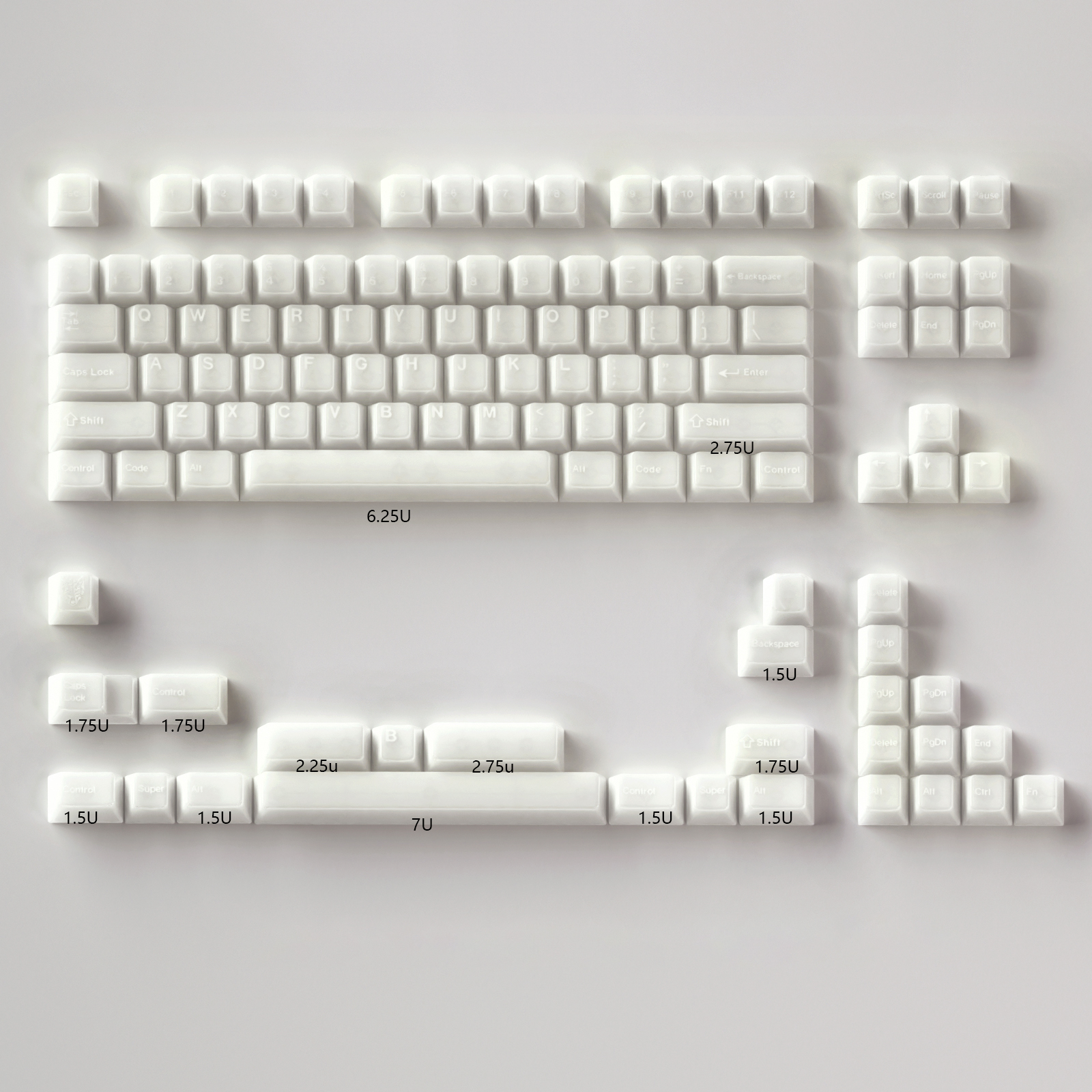 Firstgr Firstgr Milky White Marble PBT Keycap Set