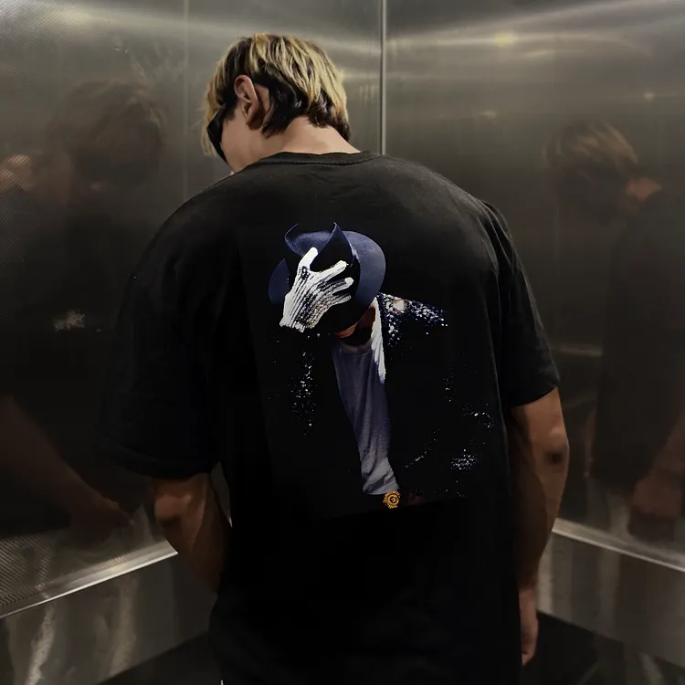 MJ Fedora Back Graphic Printed Men's T-shirt