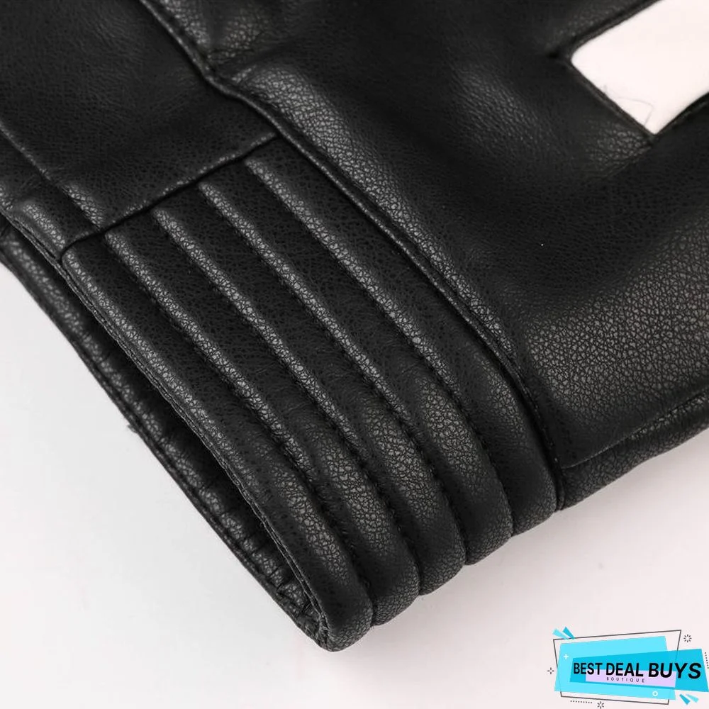 Men's Leather Jacket Casual Fashion Stand Collar Motorcycle Jacket Men Patchwork Quality Leather Jacket