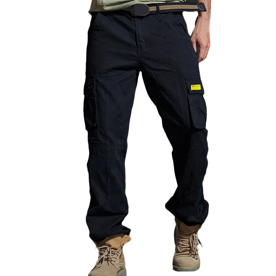 Aonga Summer Casual Cargo Pants Men Military Tactical Joggers Solid Color Cargo Pants Multi-Pocket Fashions Trousers Pantalones Cortos