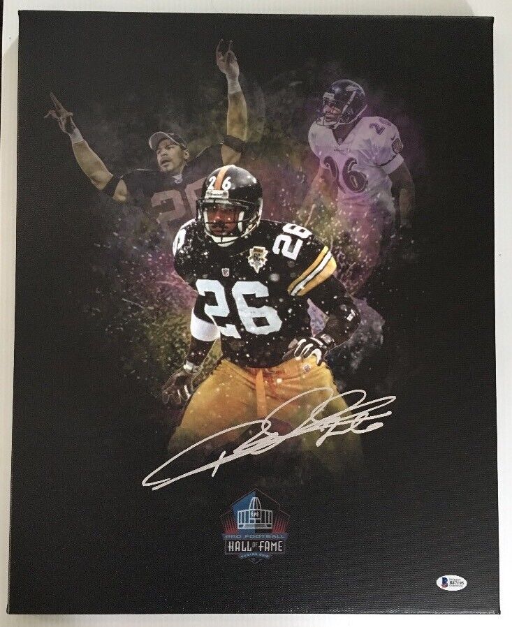 Rod Woodson Autographed Signed Custom 16x20 Canvas Steelers BECKETT BAS COA 1