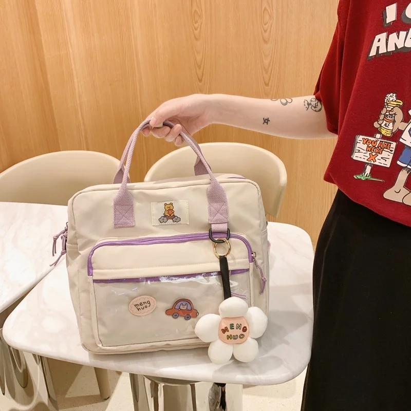 Women Multifunction Waterproof Backpack Female Nylon Transparent Small Shouler Bags for Kawaii Girls Schoolbag Laptop Backpacks